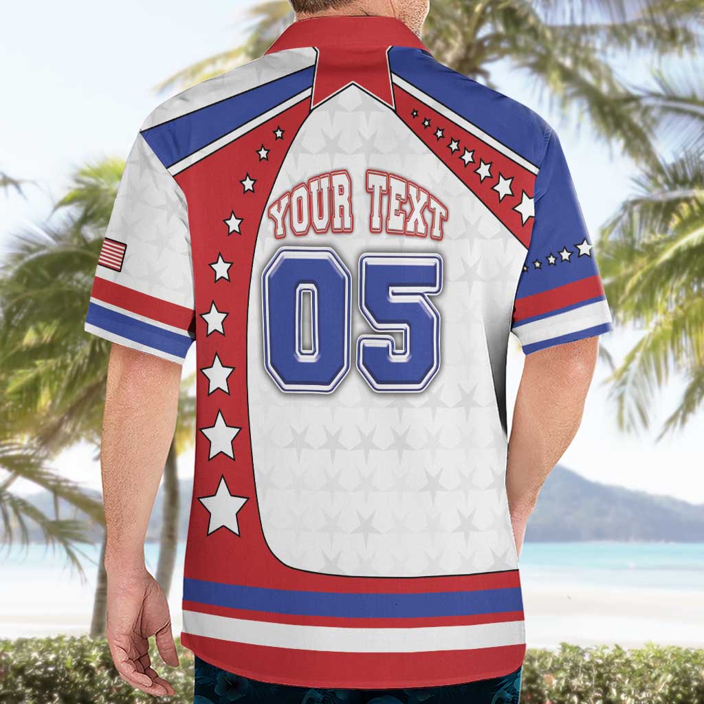 Custom USA Ice Hockey Hawaiian Shirt Stars And Stripes