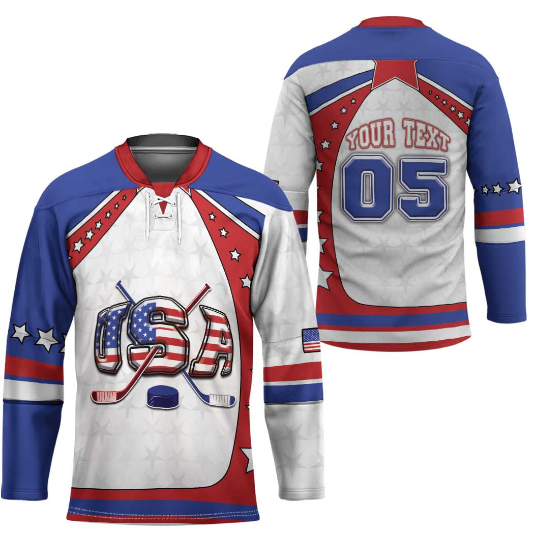 Custom USA Ice Hockey Hockey Jersey Stars And Stripes