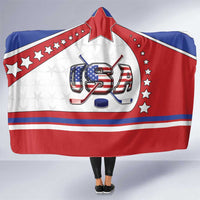 USA Ice Hockey Hooded Blanket Stars And Stripes