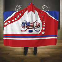 USA Ice Hockey Hooded Blanket Stars And Stripes