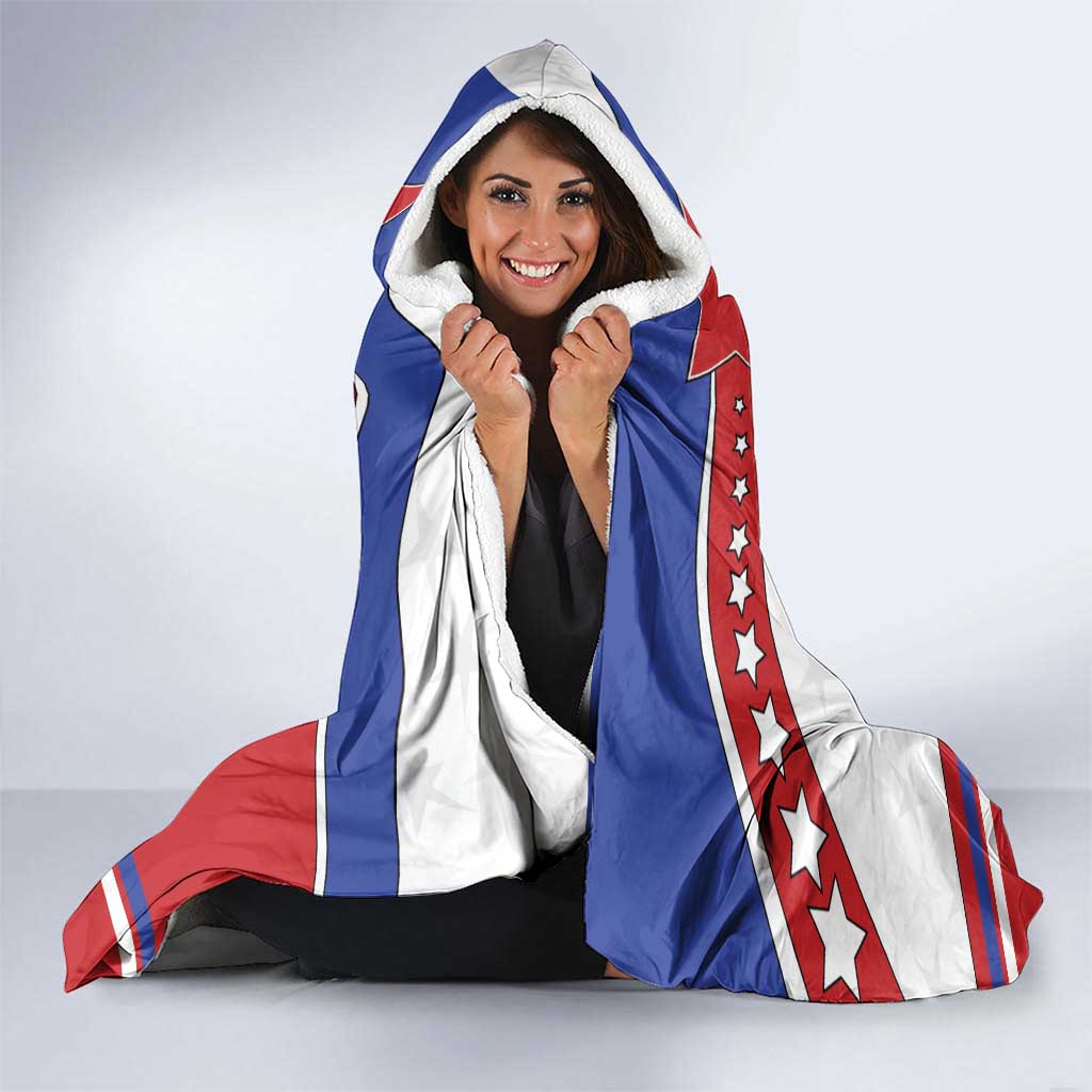 USA Ice Hockey Hooded Blanket Stars And Stripes