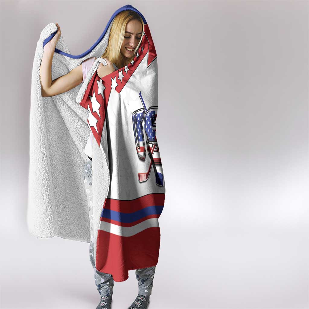 USA Ice Hockey Hooded Blanket Stars And Stripes