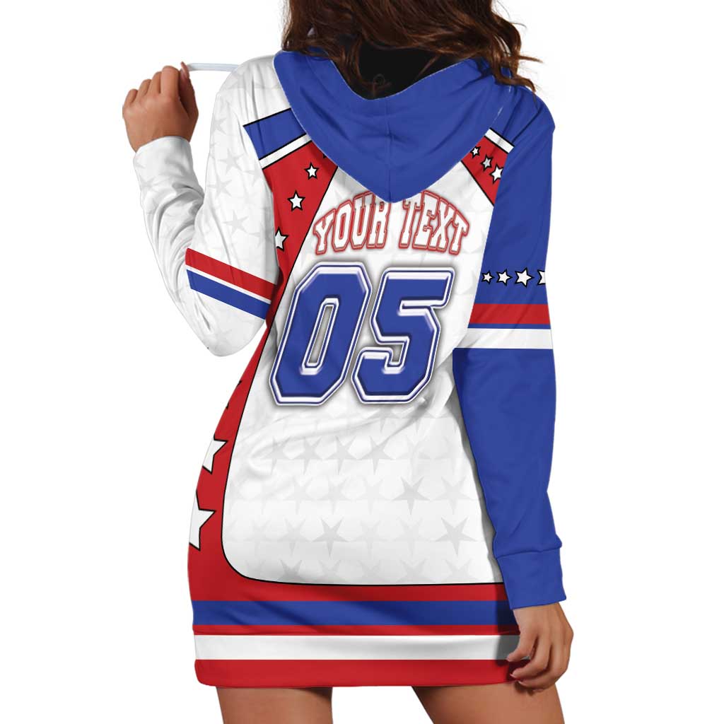 Custom USA Ice Hockey Hoodie Dress Stars And Stripes