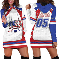Custom USA Ice Hockey Hoodie Dress Stars And Stripes