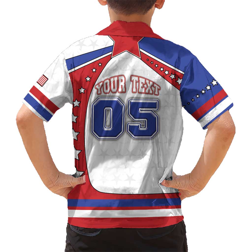 Custom USA Ice Hockey Kid Hawaiian Shirt Stars And Stripes