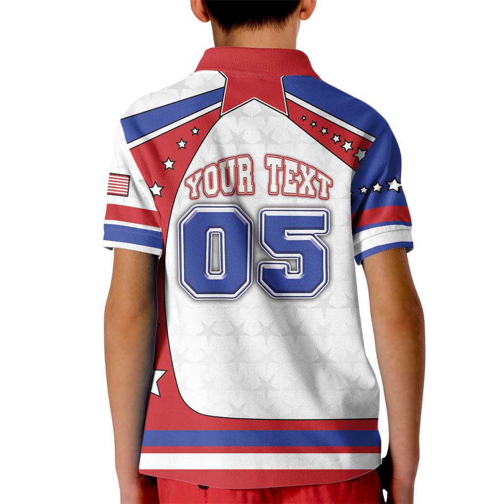 Custom USA Ice Hockey Kid Polo Shirt Stars And Stripes