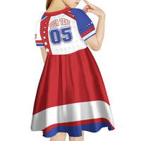 Custom USA Ice Hockey Kid Short Sleeve Dress Stars And Stripes