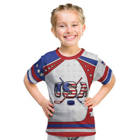 Custom USA Ice Hockey Kid T Shirt Stars And Stripes