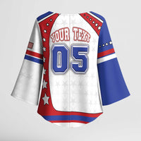 Custom USA Ice Hockey Kimono Sleeve Blouse Stars And Stripes