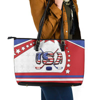 USA Ice Hockey Leather Tote Bag Stars And Stripes