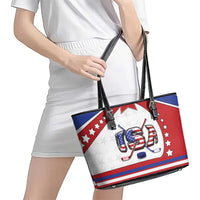 USA Ice Hockey Leather Tote Bag Stars And Stripes