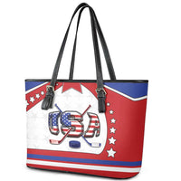 USA Ice Hockey Leather Tote Bag Stars And Stripes