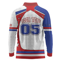 Custom USA Ice Hockey Long Sleeve Polo Shirt Stars And Stripes