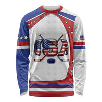 Custom USA Ice Hockey Long Sleeve Shirt Stars And Stripes