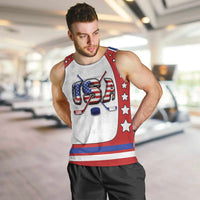 Custom USA Ice Hockey Men Tank Top Stars And Stripes