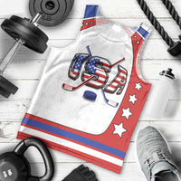 Custom USA Ice Hockey Men Tank Top Stars And Stripes