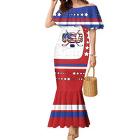 Custom USA Ice Hockey Mermaid Dress Stars And Stripes