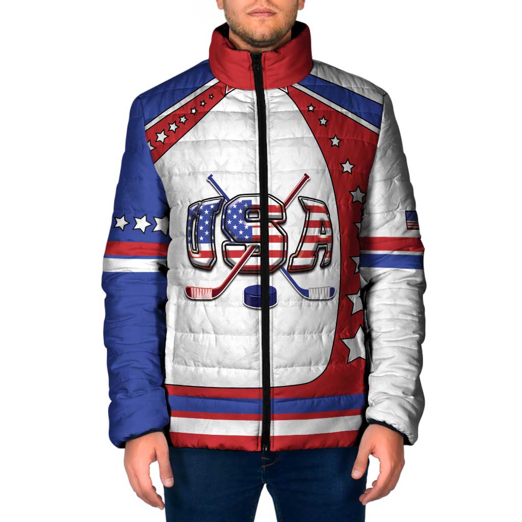Custom USA Ice Hockey Padded Jacket Stars And Stripes
