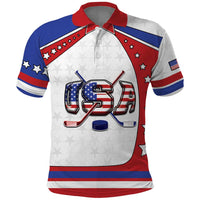 Custom USA Ice Hockey Polo Shirt Stars And Stripes