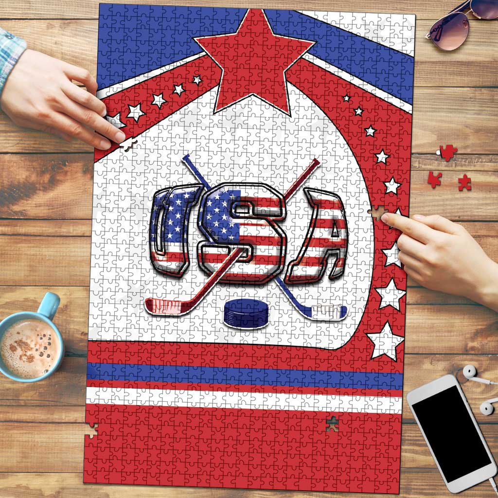 USA Ice Hockey Puzzle Stars And Stripes