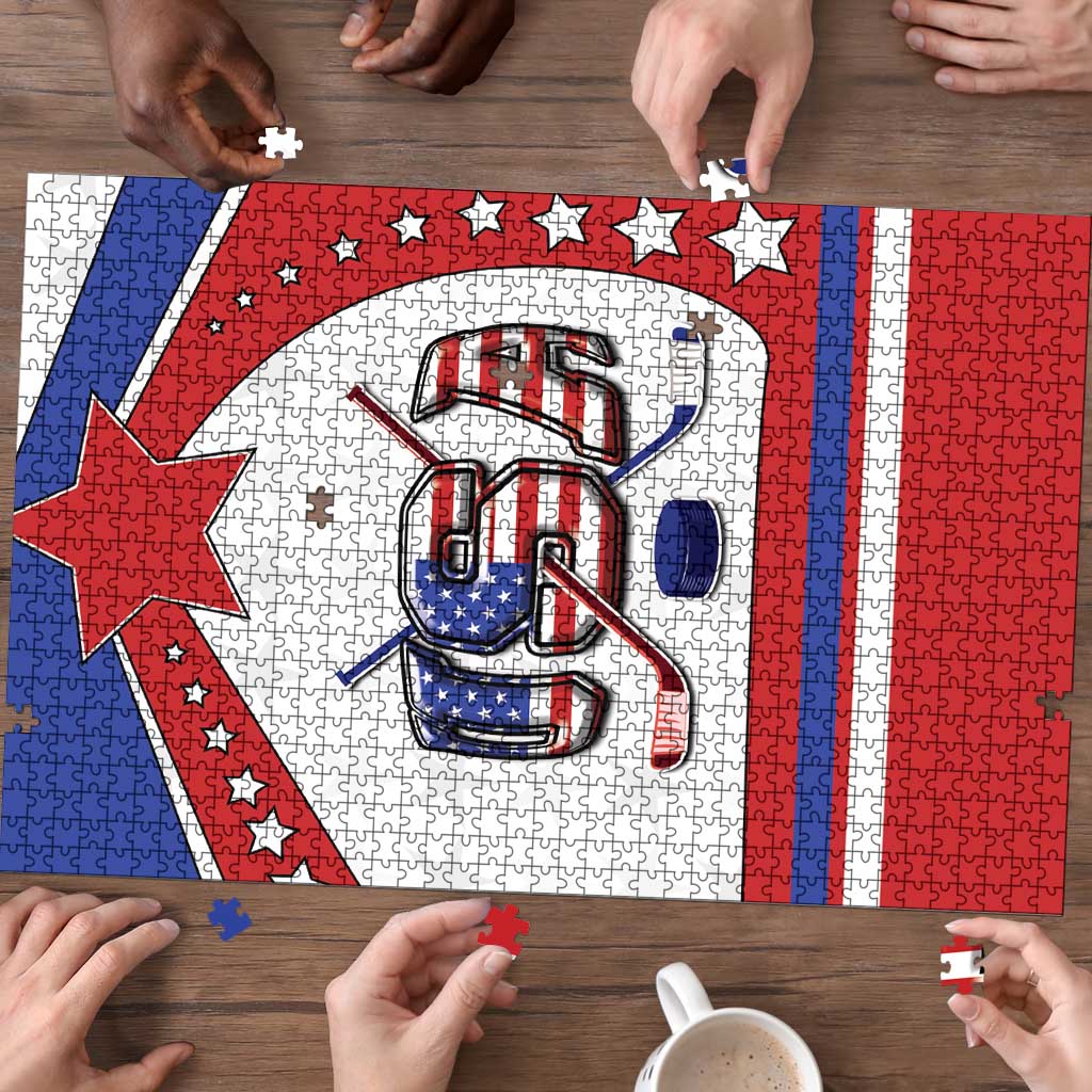 USA Ice Hockey Puzzle Stars And Stripes