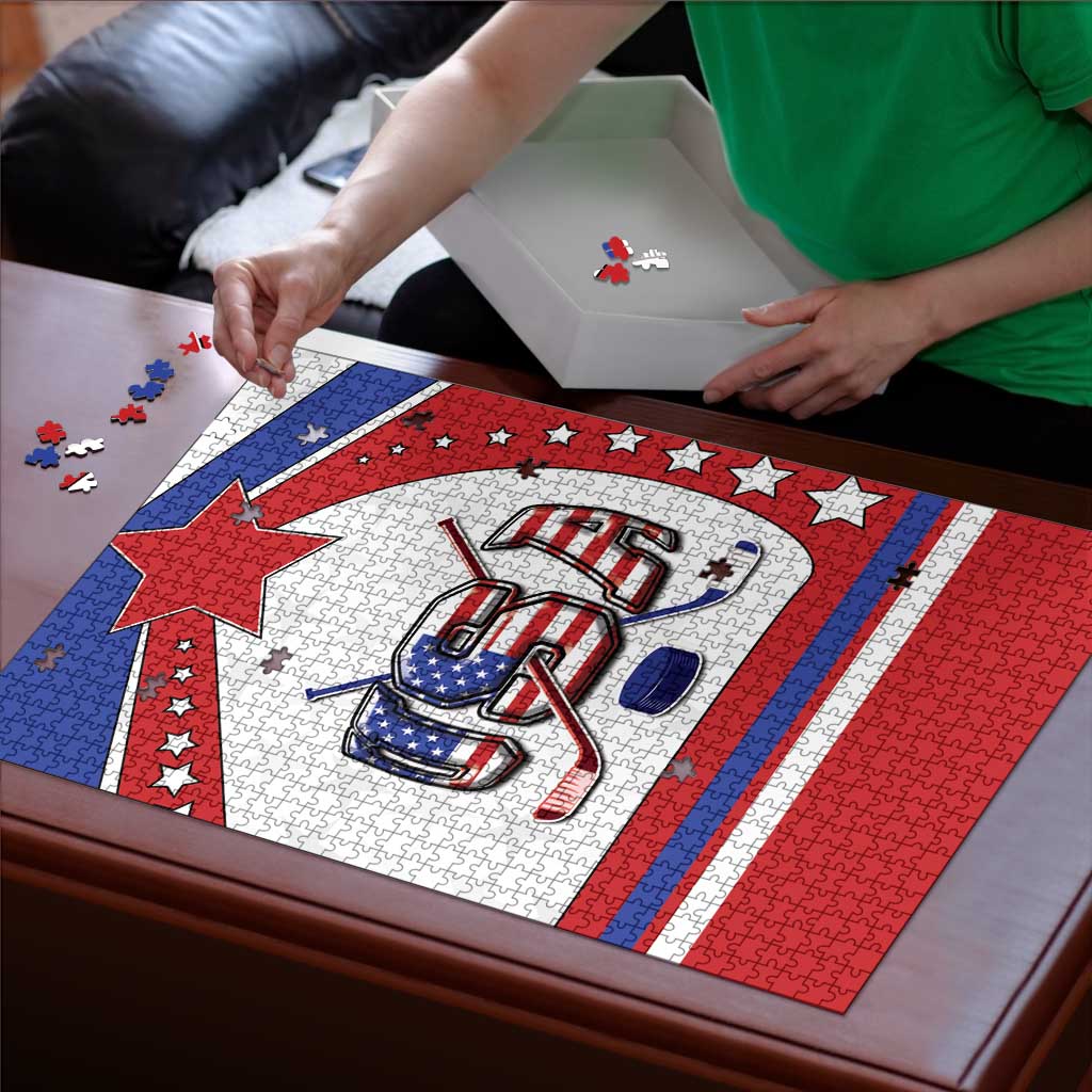 USA Ice Hockey Puzzle Stars And Stripes