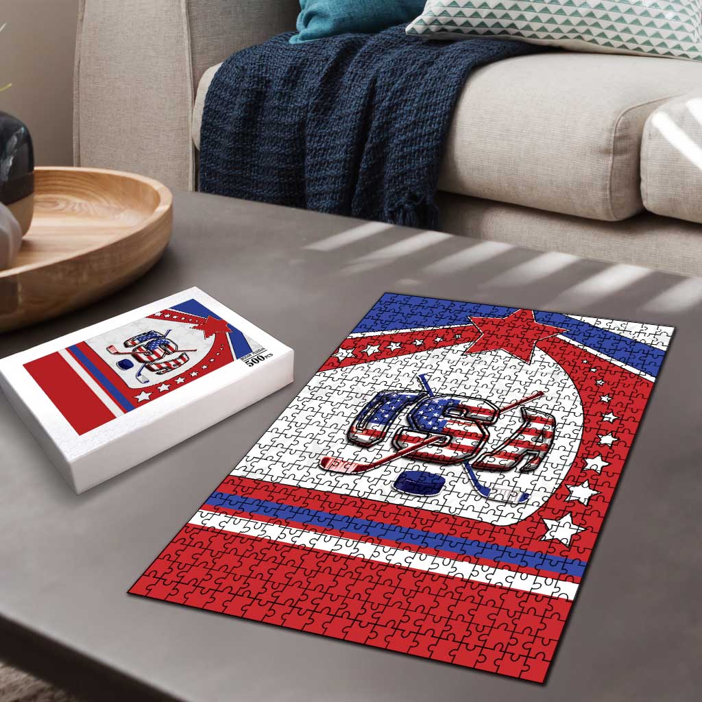 USA Ice Hockey Puzzle Stars And Stripes