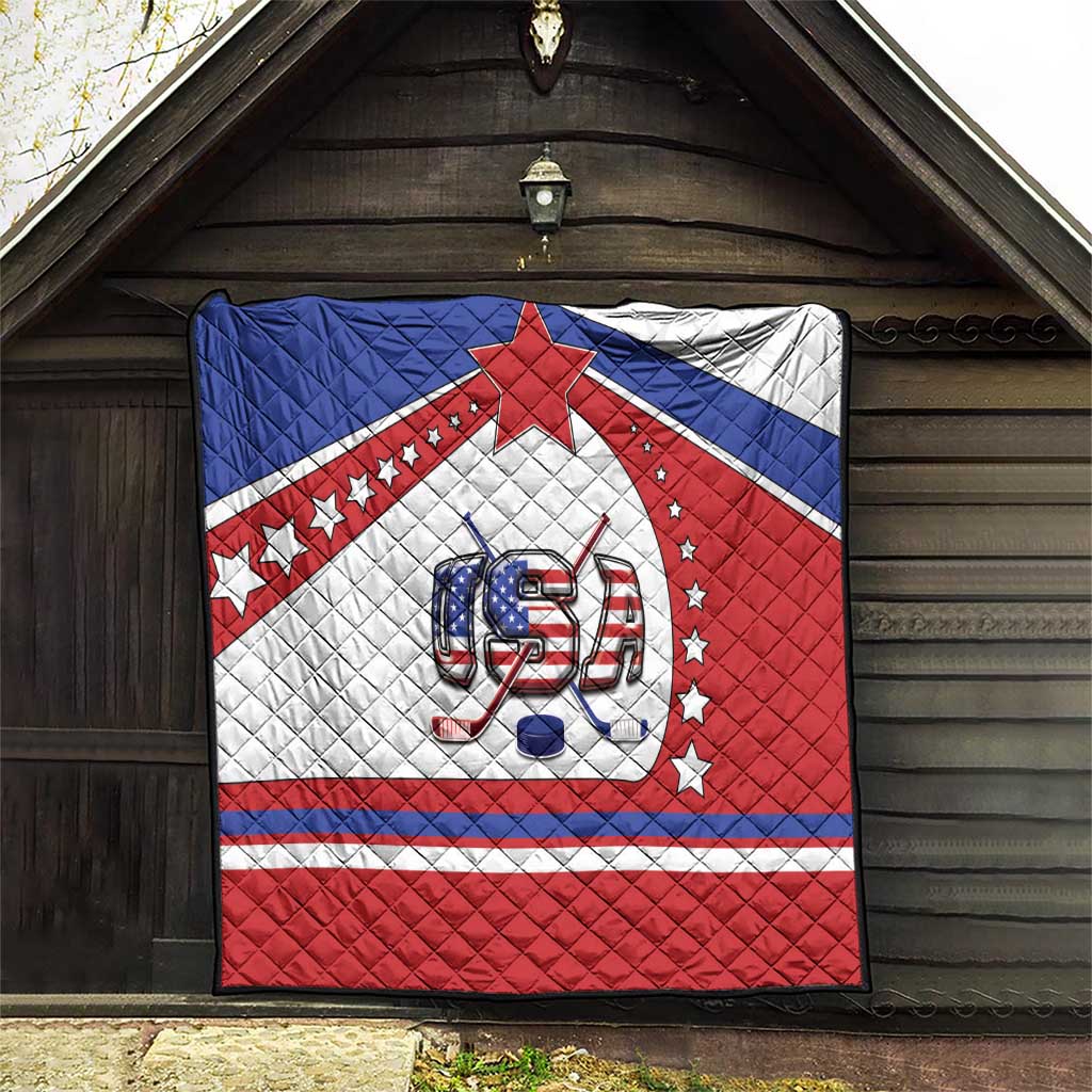 USA Ice Hockey Quilt Stars And Stripes