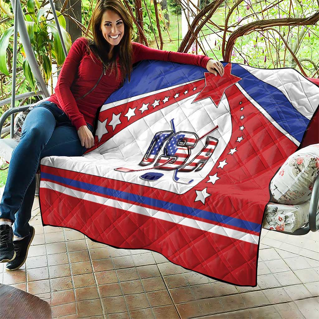 USA Ice Hockey Quilt Stars And Stripes