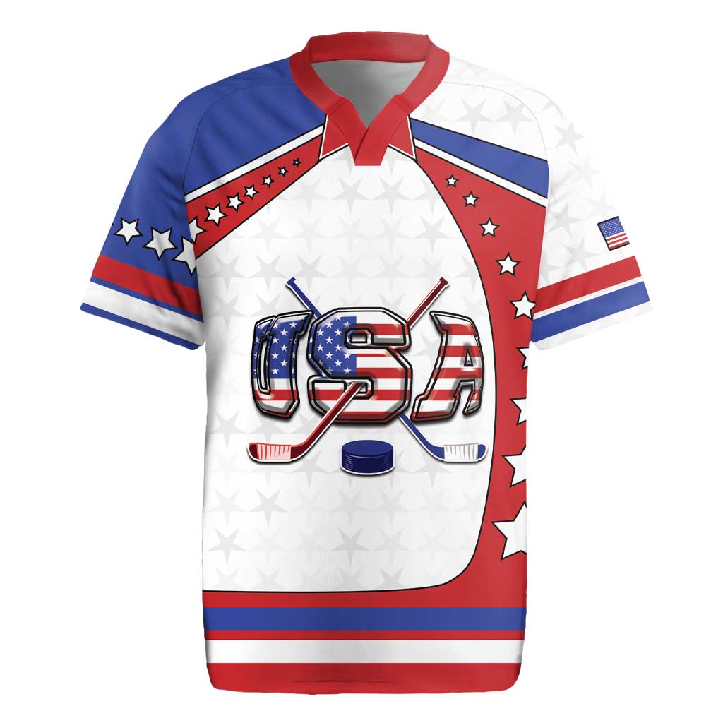 Custom USA Ice Hockey Rugby Jersey Stars And Stripes