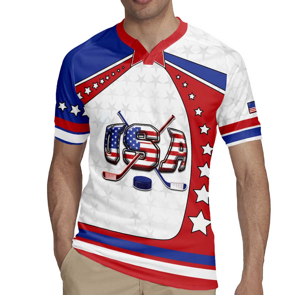 Custom USA Ice Hockey Rugby Jersey Stars And Stripes