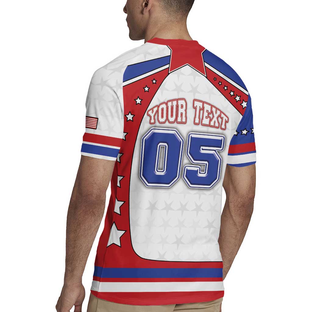 Custom USA Ice Hockey Rugby Jersey Stars And Stripes
