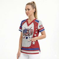 Custom USA Ice Hockey Scrub Top Stars And Stripes