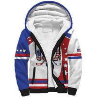 Custom USA Ice Hockey Sherpa Hoodie Stars And Stripes