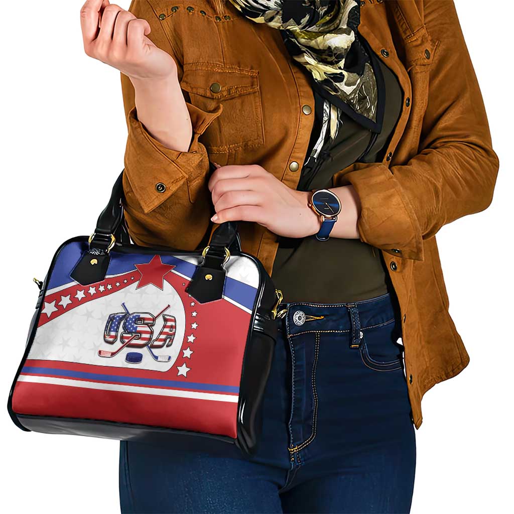 USA Ice Hockey Shoulder Handbag Stars And Stripes