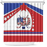 USA Ice Hockey Shower Curtain Stars And Stripes