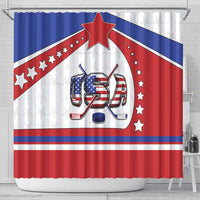 USA Ice Hockey Shower Curtain Stars And Stripes