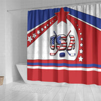 USA Ice Hockey Shower Curtain Stars And Stripes