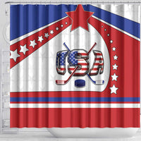 USA Ice Hockey Shower Curtain Stars And Stripes