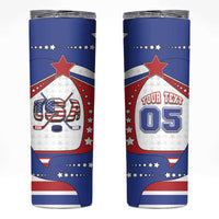 Custom USA Ice Hockey Skinny Tumbler Stars And Stripes
