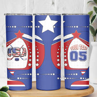 Custom USA Ice Hockey Skinny Tumbler Stars And Stripes