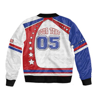 Custom USA Ice Hockey Sleeve Zip Bomber Jacket Stars And Stripes