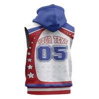 Custom USA Ice Hockey Sleeveless Hoodie Stars And Stripes