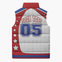 Custom USA Ice Hockey Sleeveless Puffer Jacket Stars And Stripes