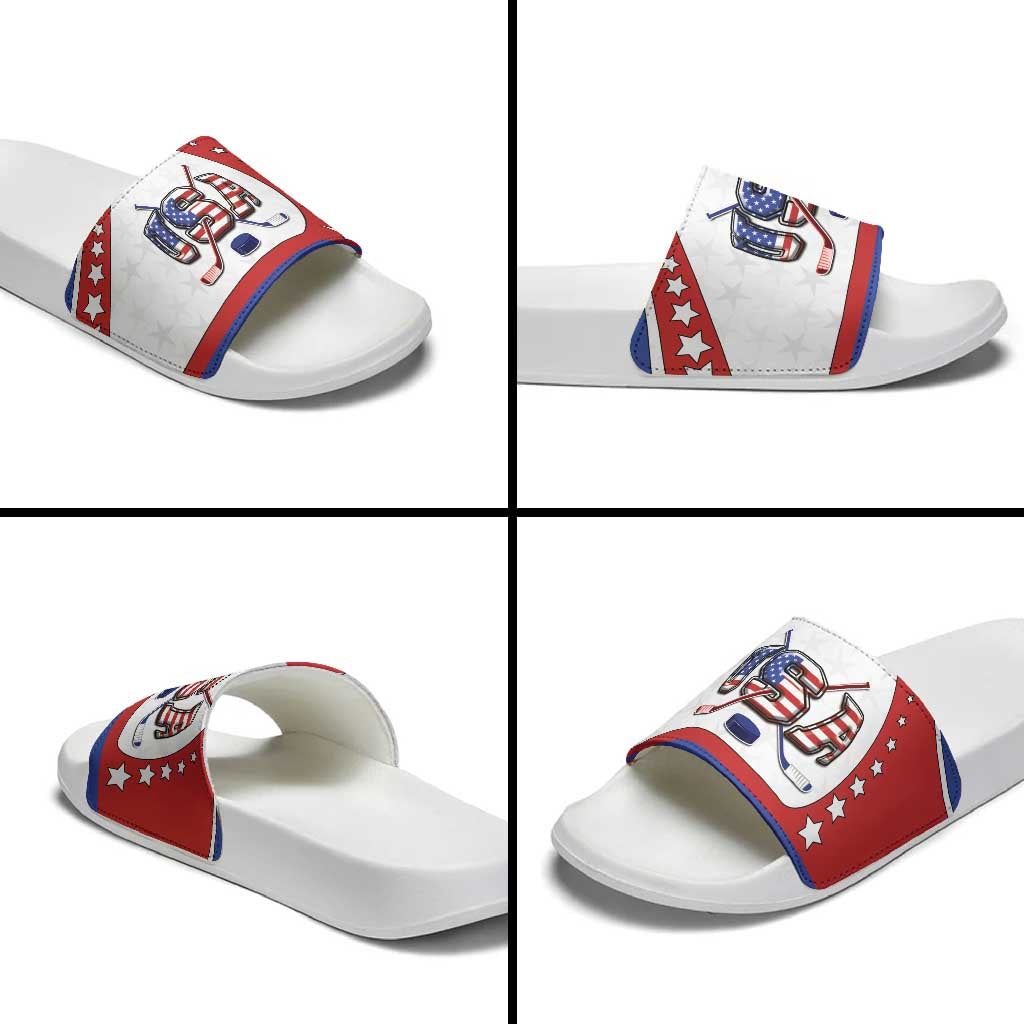 USA Ice Hockey Slide Sandals Stars And Stripes