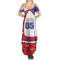 Custom USA Ice Hockey Summer Maxi Dress Stars And Stripes