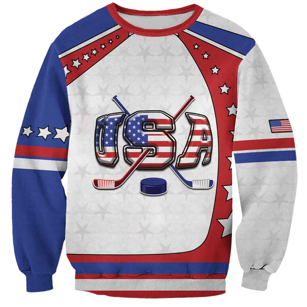 Custom USA Ice Hockey Sweatshirt Stars And Stripes