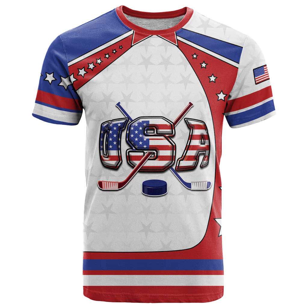 Custom USA Ice Hockey T Shirt Stars And Stripes
