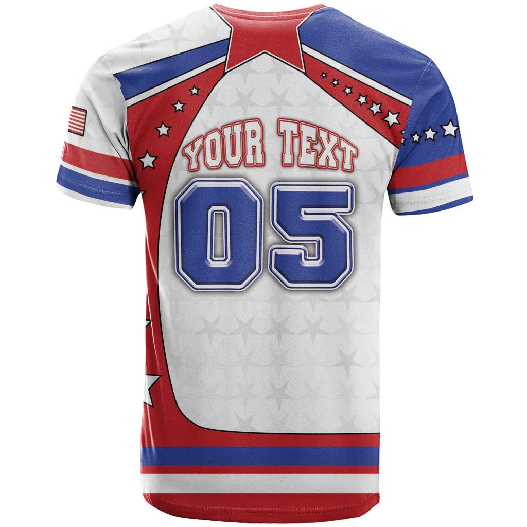 Custom USA Ice Hockey T Shirt Stars And Stripes