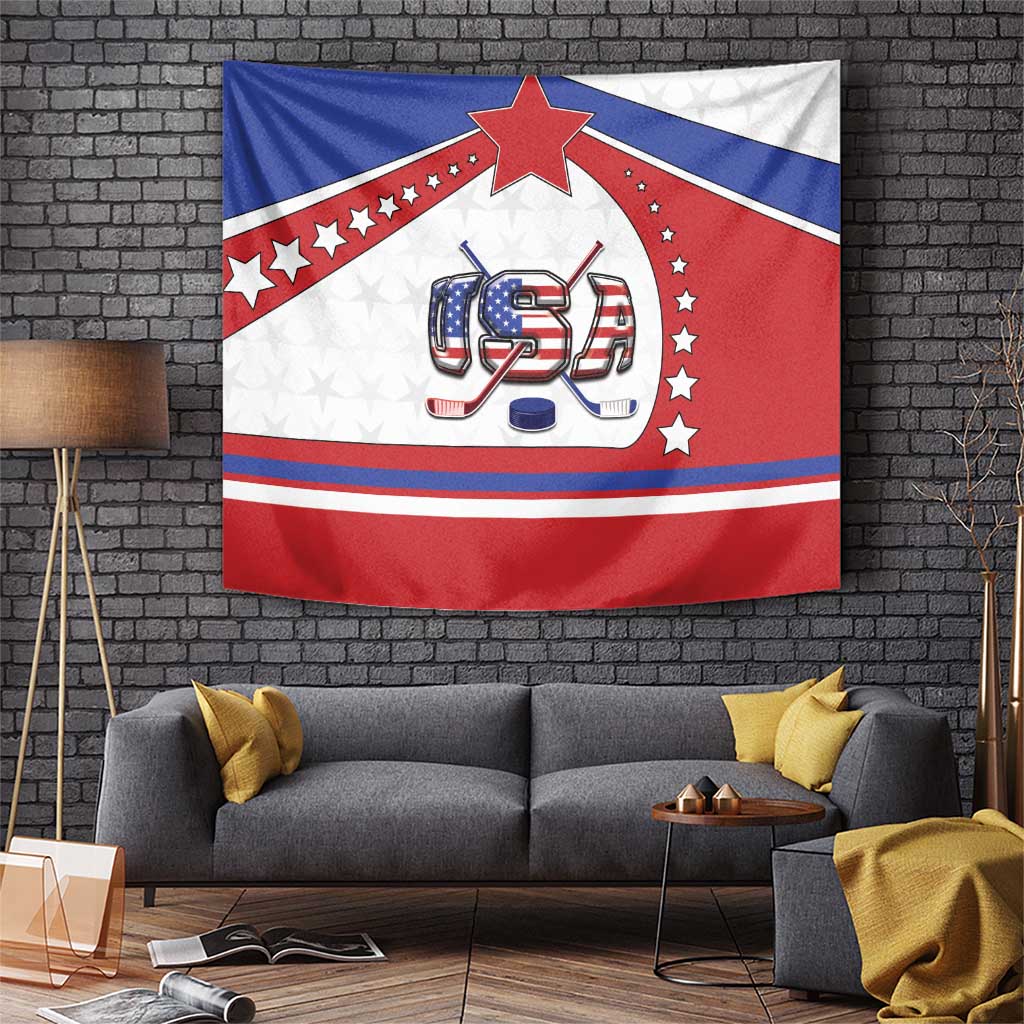 USA Ice Hockey Tapestry Stars And Stripes